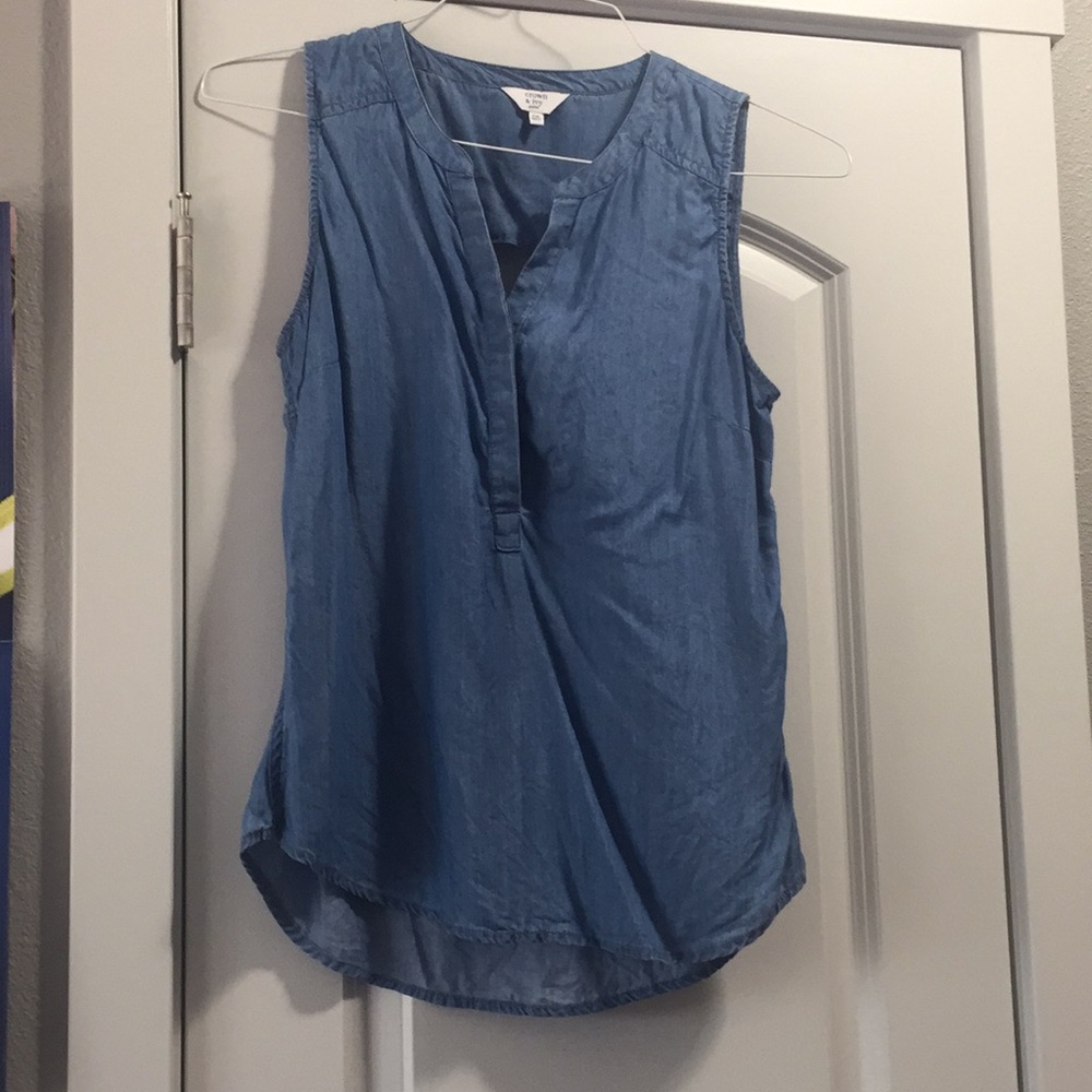 Crown & ivy chambray top-Lilly Pulitzer lookalike